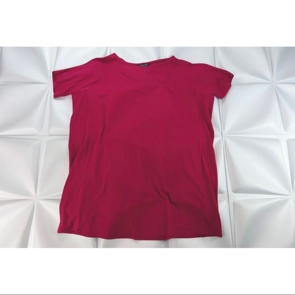 Eileen Fisher Sz S Pink Red Oversized Soft Tunic Tee T-Shirt Top Blouse USA